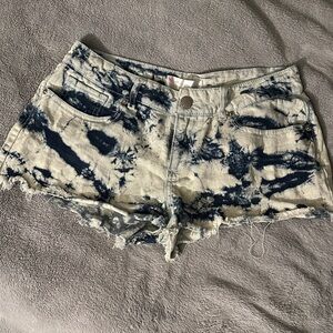 No Boundaries Navy blue and light Jean color Tie-Dye Jean Shorts